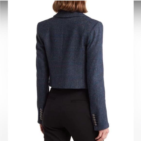 Veronica Beard Fabiola Glen Plaid Peak Lapel Crop Blazer size 0 - Picture 2 of 12